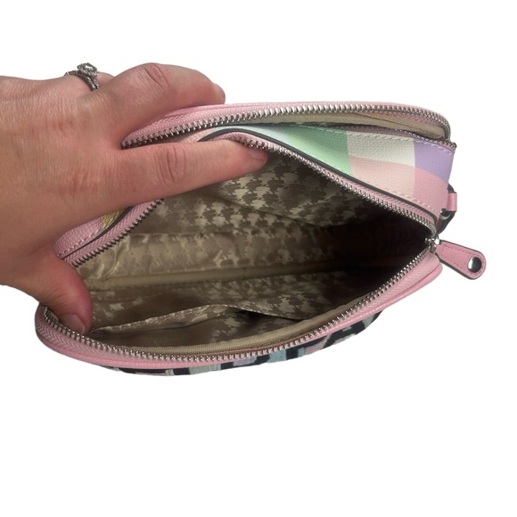 NWT KARL LAGERFELD Pastel Checkered Crossbody Choupette Bag Designer Chic - Picture 5 of 13